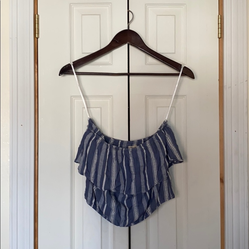 Strapless striped Hollister top
